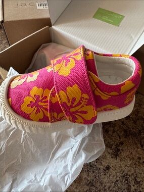 Kids Pink & Yellow Floral Slip-On Shoe
